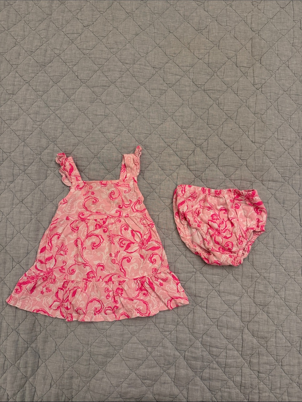 Lilly Pulitzer Pink Swirl Ruffle Sundress with Bloomers